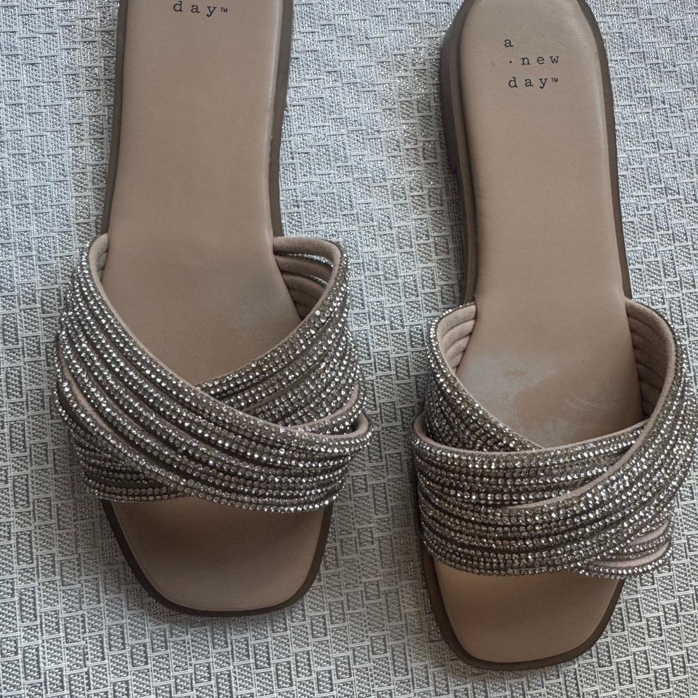 A New Day Women's Silver Embellished Sandals
